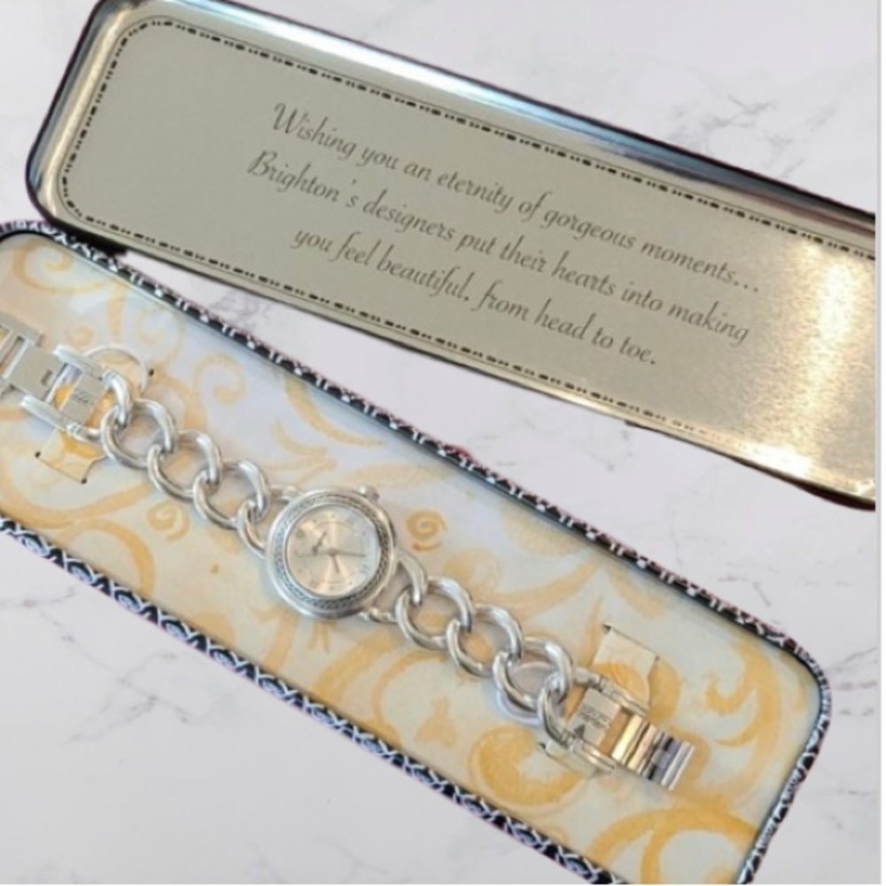 BRIGHTON Modena Silver Chain Link Bracelet Watch NIB! - Picture 3 of 5